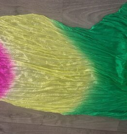 Silk belly dance fan veil right handed and single fanveil