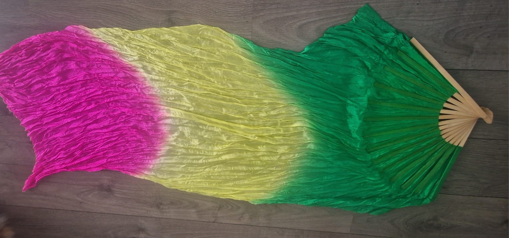 Silk belly dance fan veil right handed and single fanveil