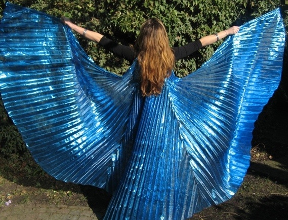 Organza Isis wings in turquoise