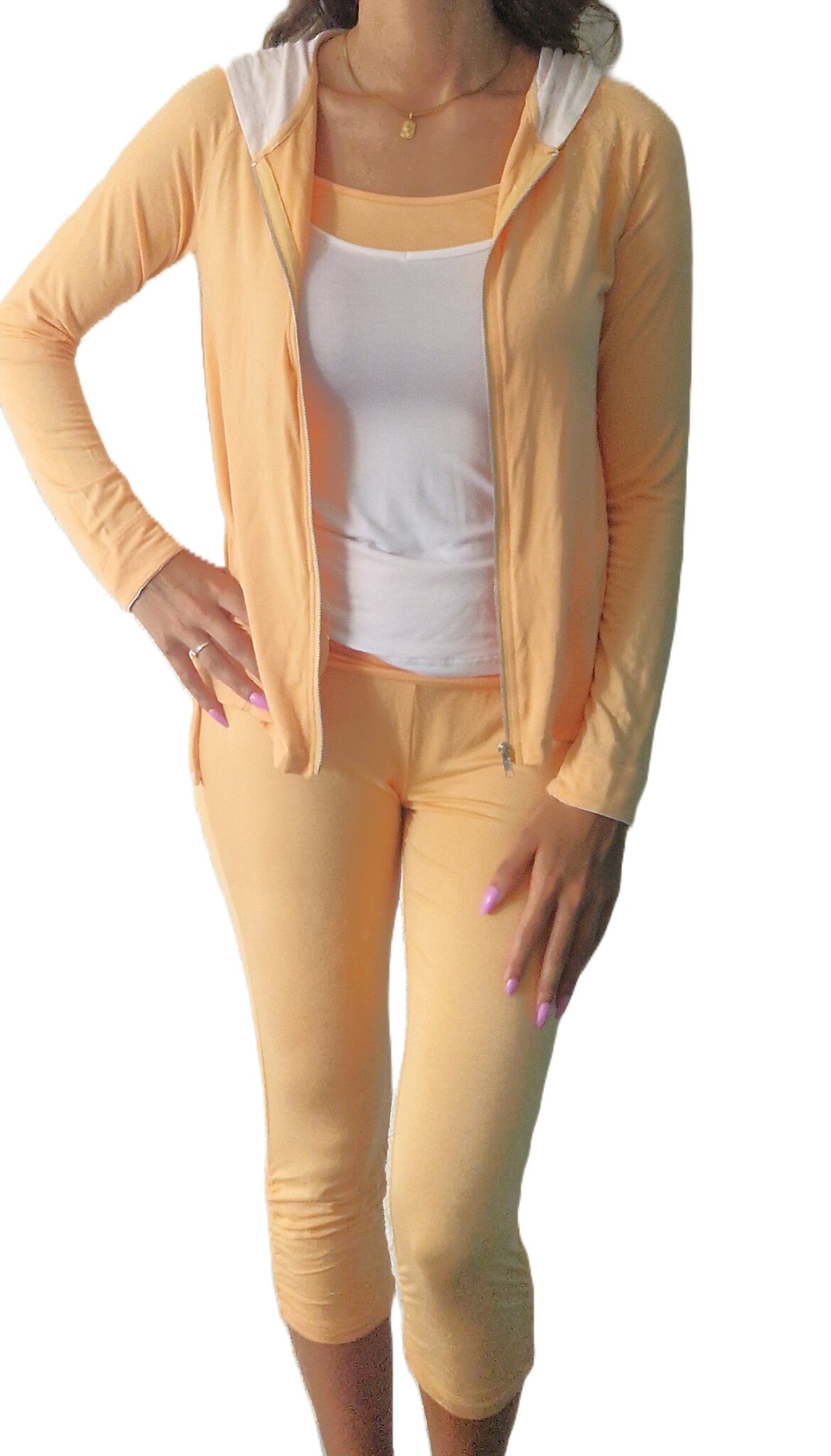 3/4 Yoga-Caprihose BOGA, seitlich gerafft
