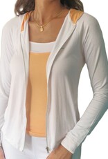 Yoga spaghetti twin tank top peach with white