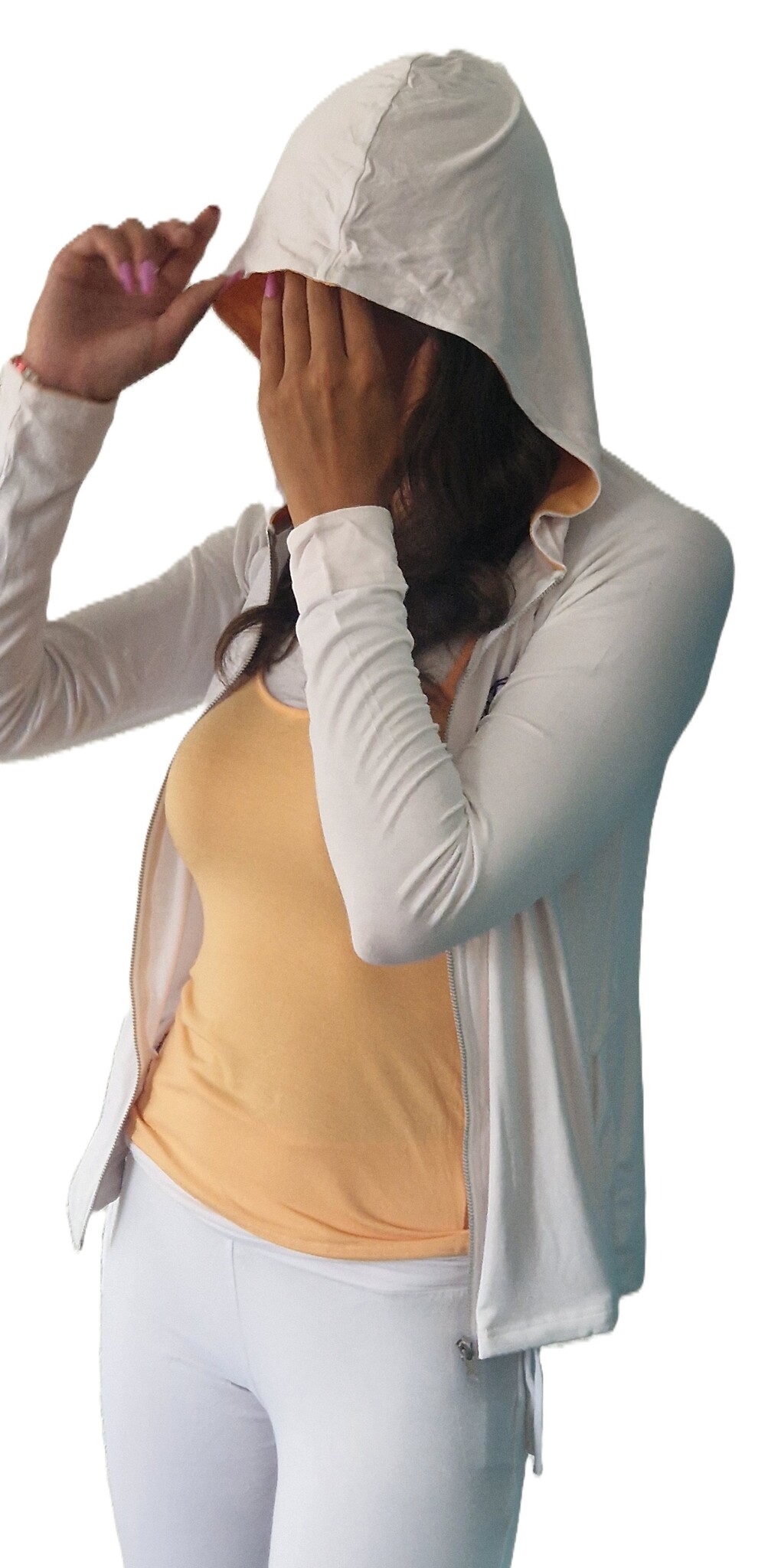 Yoga Hoodie-Jacke Kalyani weiß