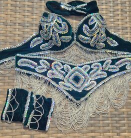 Velvet costume dark green