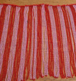 Perlenkette mit Fransen in Rot/rosa