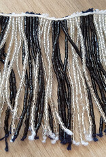 Perlenkette mit Fransen in Schwarz/Silber mit vielen Perlen
