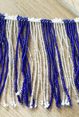 Perlenkette mit Fransen in Blau/Silber oder gold mit vielen Perlen