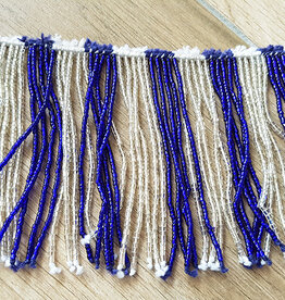 Perlenkette mit Fransen in Blau/Silber oder gold