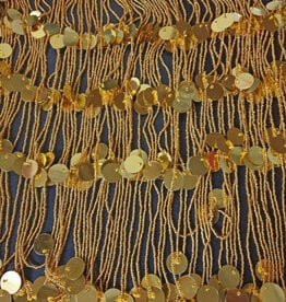 Beaded strip with gold or silver strands