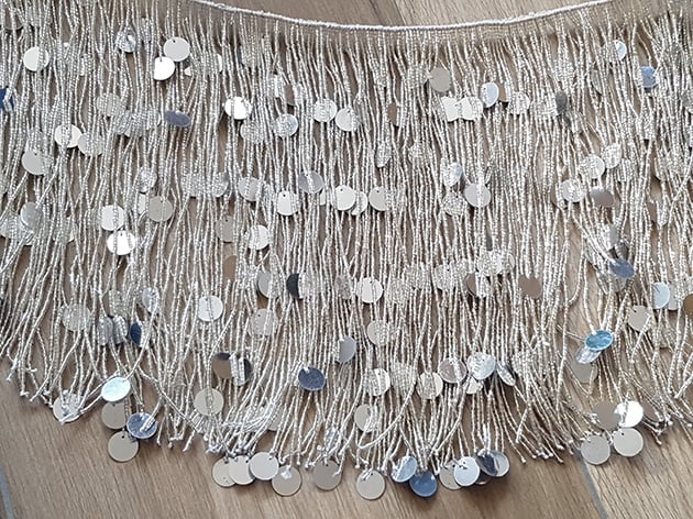 Perlenkette mit Fransen in gold oder silber mit vielen Perlen
