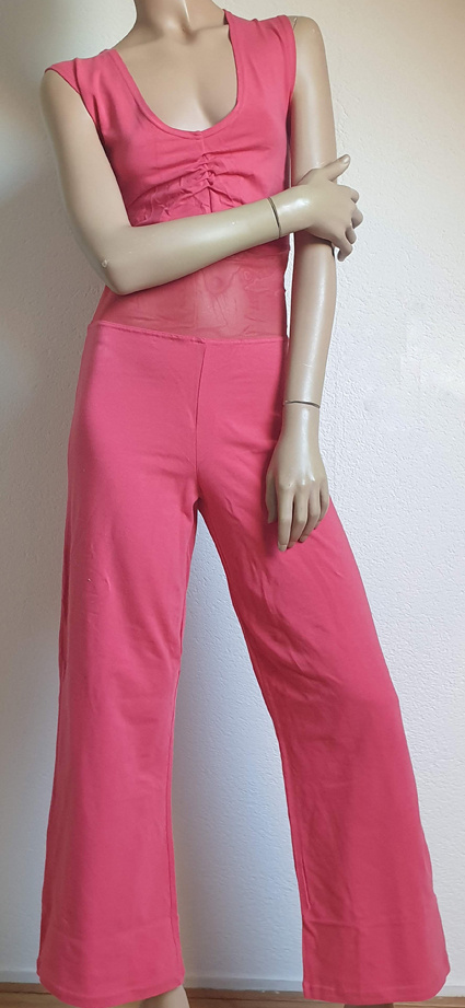 Bauchtanz Catsuit ärmellos himbeer