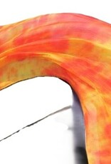 Silk belly dance poi / voi Flame orange yellow tie dye ]