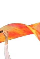 Silk belly dance poi / voi Flame orange yellow tie dye ]