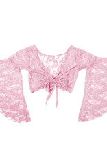 Light pink lace top with trumpet sleeve