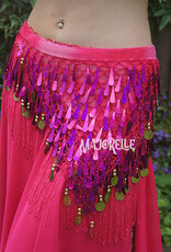 Hüfttuch mit schöne Pailletten in fuchsia