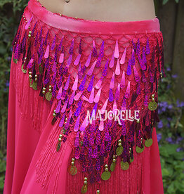 Hip scarf with teardrop sequins