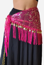 Hüfttuch fuchsia mit schöne Akzenten mit goldenen Münzen