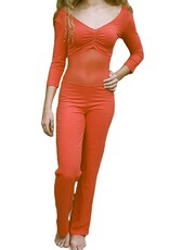 Catsuit with three-quarter sleeve dark orange 3XL
