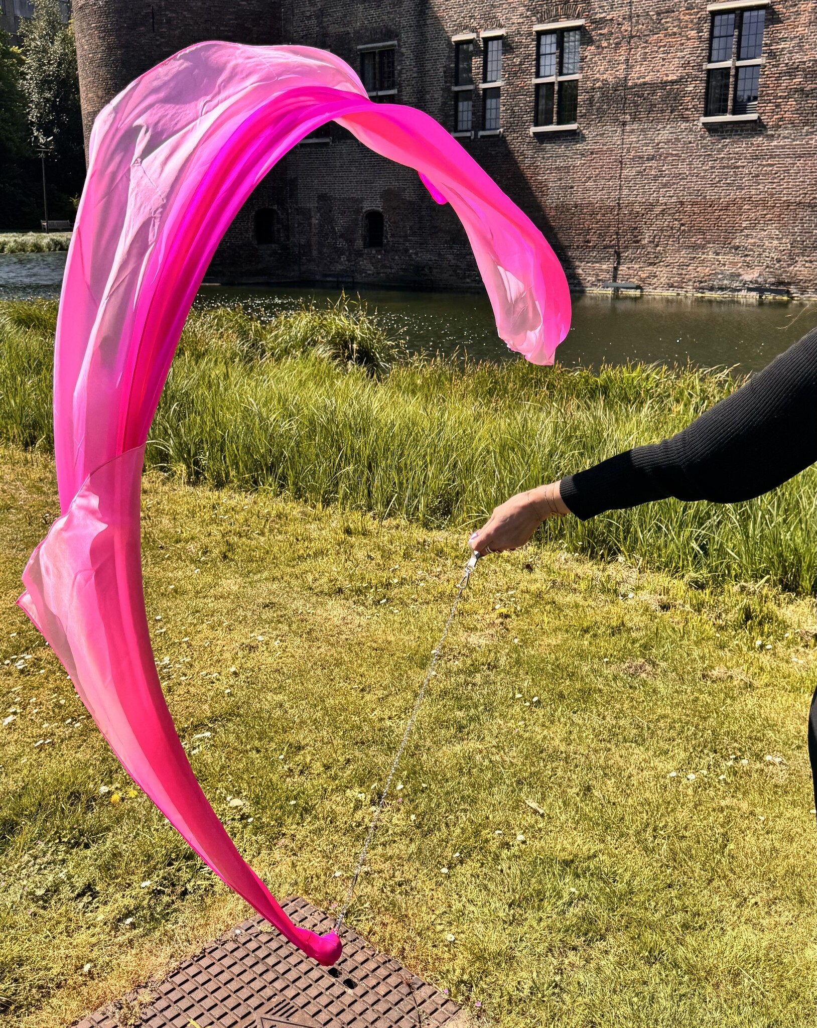 Bauchtanz Poi / Voi  aus Seide in fuchsia