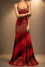 Bauchtanzkleid bestickt in rot