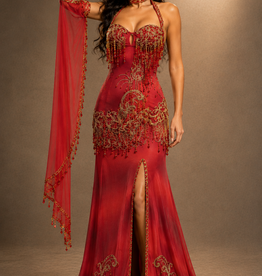 Belly dance dress in red