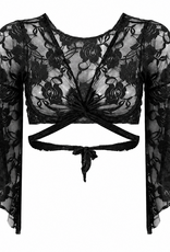 Top in schwarz aus Spitzenstoff.