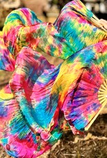 Fächerschleier  / Fan-Schleier aus Seide in Spring farbe 3G