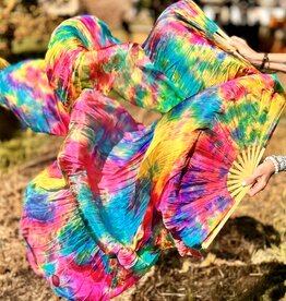 Silk belly dance fan veils in different colors