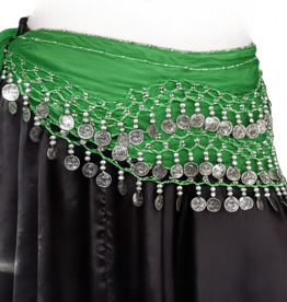 Hip scarf green gold silber