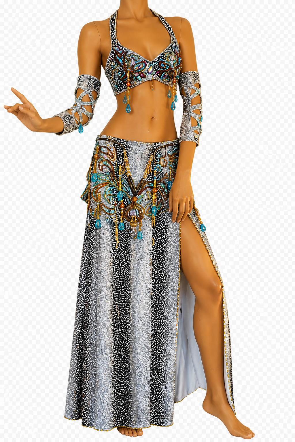Skirt Sara in white / Reptile print