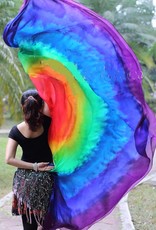 Silk veil half round tie dye rainbow