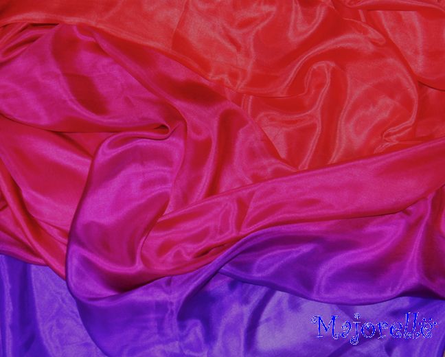 Bauchtanzschleier aus Seide in rot, lila, fuchsia