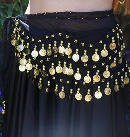 Hüfttuch schwarz gold