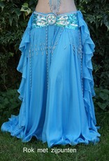 Belly dance chiffon skirt in turquoise