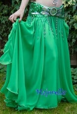 Belly dance chiffon skirt green,