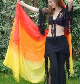 Silk belly dance veil red orange veil