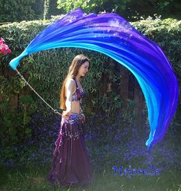 Silk belly dance poi / voi purple blue turquoise