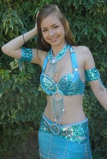 Belly dance costume "Soraya" in turquoise