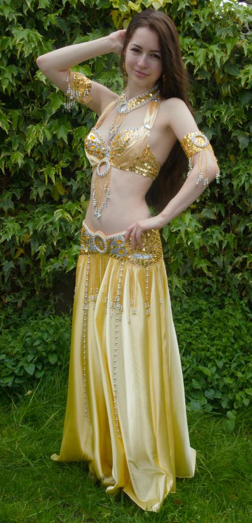 Belly dance costume Amber in Gold