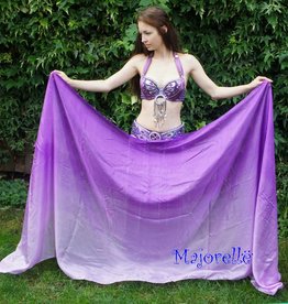 Silk belly dance veil purple color gradient