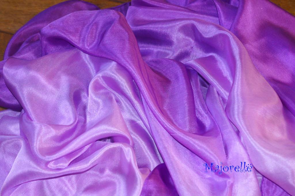 Silk belly dance veil purple color gradient