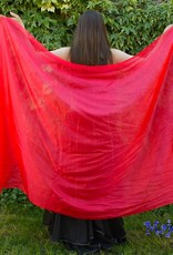 Silk belly dance veil red