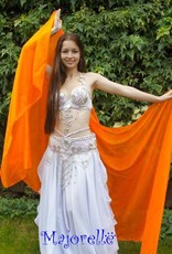 Silk belly dance veil orange