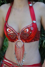 Bra "peacock" in red B Cup