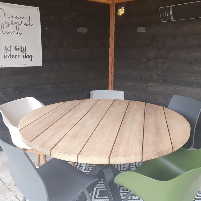 Tuintafel rond met u-kruis
