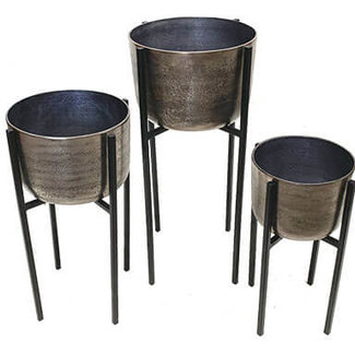 Plantenpot Pewter L