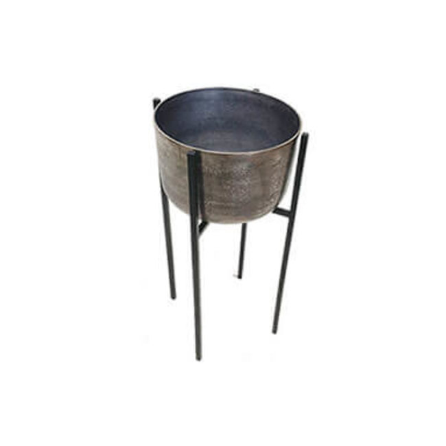Plantenpot pewter M