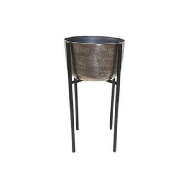 Plantenpot pewter M