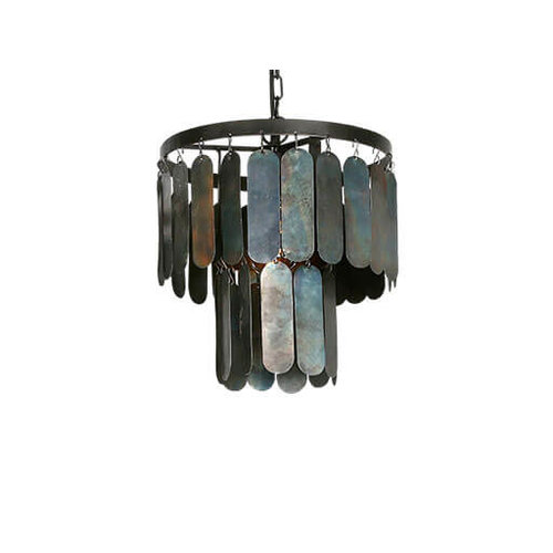 Stoere hanglamp met metalen lamellen S Stoere hanglamp met metalen lamellen S