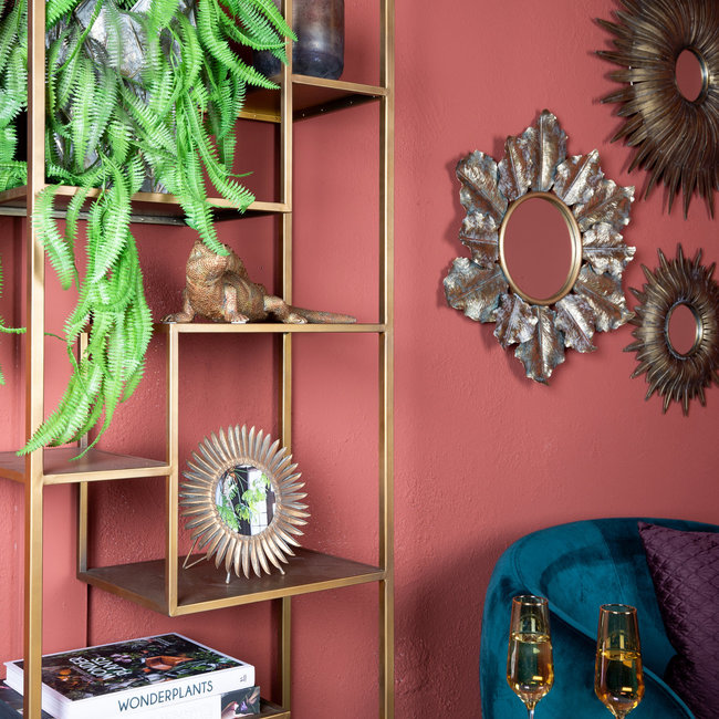 Duana Playful gold iron open cabinet high