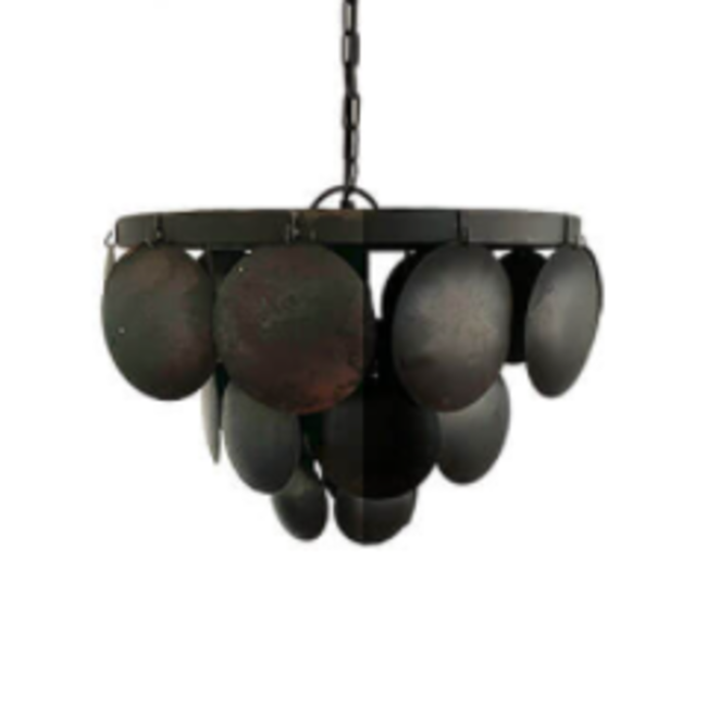 Hanglamp zwart schijf L Ø 60 cm